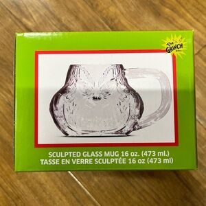 *NEW* Sculpted Glass Grinch Mug 16 oz